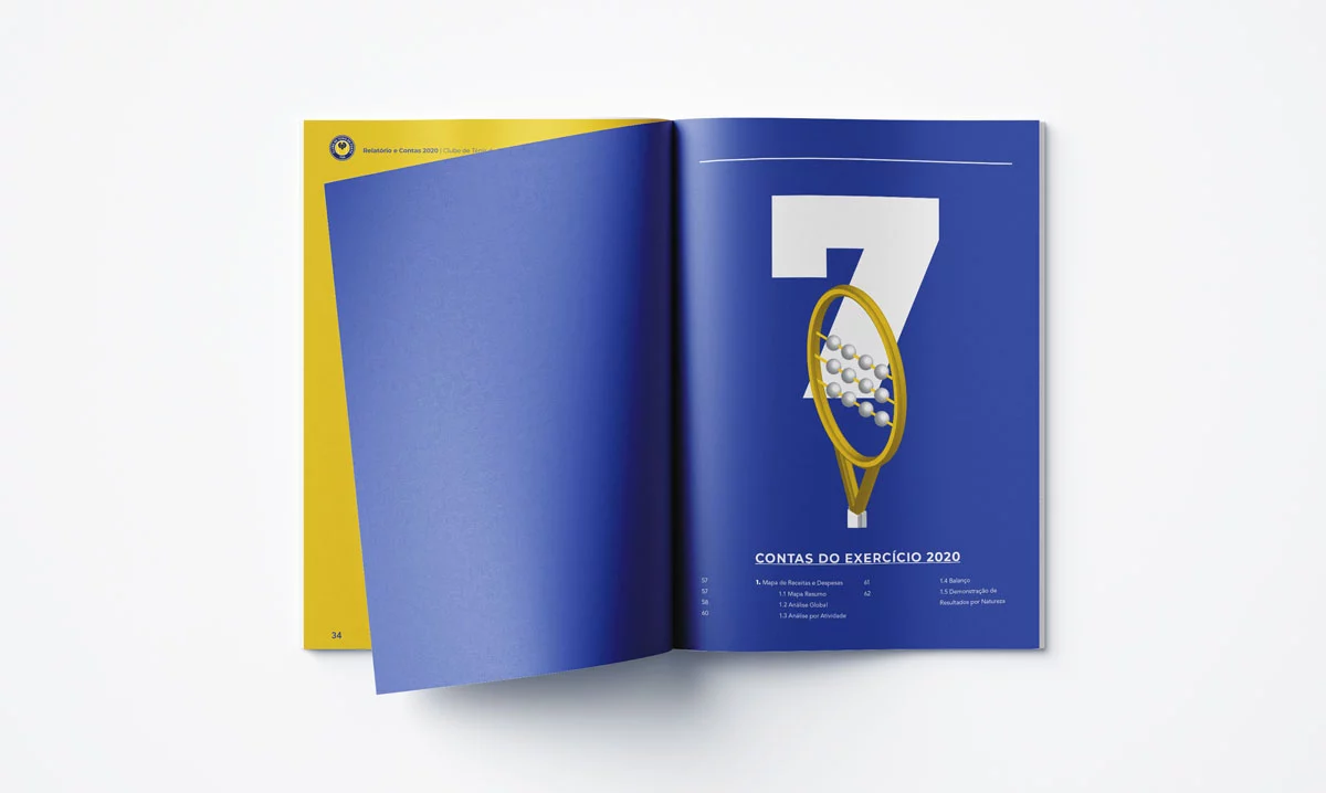 Chapter page for annual report design by Mariana Ponte