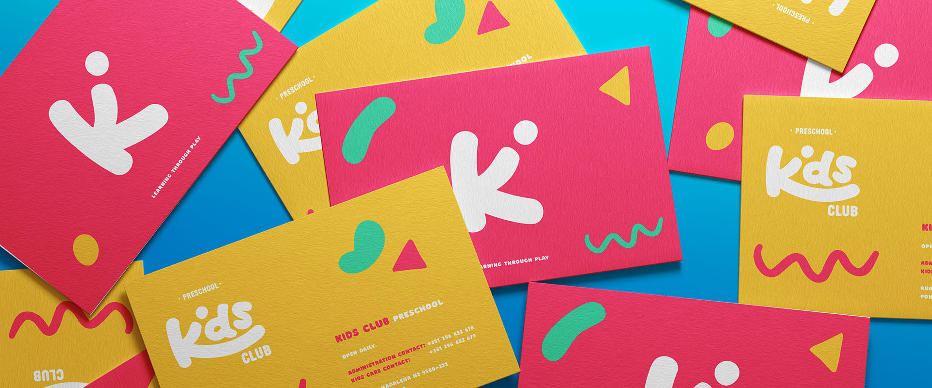 Kids Club Branding Business Cards - daycare center branding